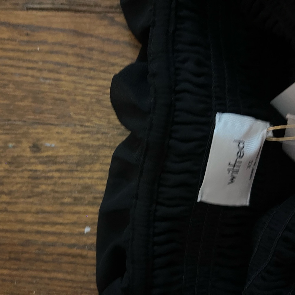 Aritzia Black Smocked Ruffle Waist Top - Picture 2 of 2